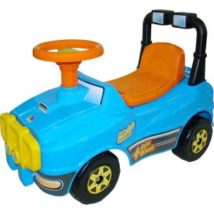Автомобиль Джип-каталка - №2 (голубой, без звукового сигнала)