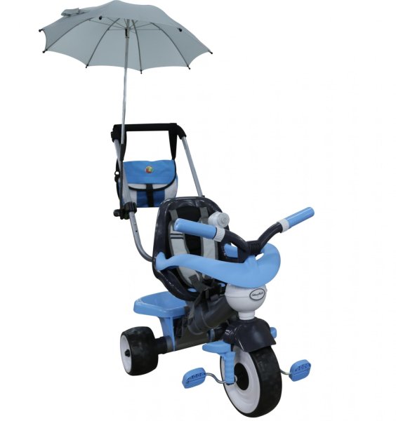 Велосипед 3-х колёсный Амиго №2 с ограждением, клаксоном, ручкой, ремешком, мягким сиденьем, сумкой и зонтиком