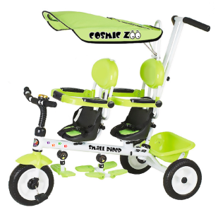Трехколесный велосипед для двоих детей, двойни, погодков Small Rider Cosmic Zoo Twins