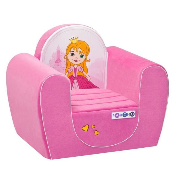 Бескаркасное (мягкое) детское кресло "Принцесса", цв. Розовый