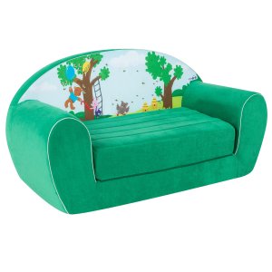 Раскладной бескаркасный (мягкий) детский диван серии "Сказки", Винни-Пух