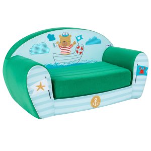 Раскладной бескаркасный (мягкий) детский диван серии "Экшен", Мореплаватель, цвет Неон