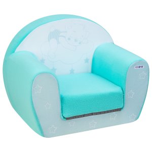 Раскладное бескаркасное (мягкое) детское кресло серии "Дрими", цвет Аквамарин