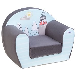 Раскладное бескаркасное (мягкое) детское кресло серии "Дрими", цвет Аквамарин+Дрим