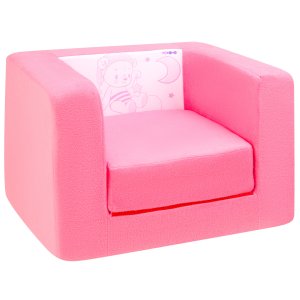 Раскладное бескаркасное (мягкое) детское кресло серии "Дрими", цвет Роуз, Стиль 1