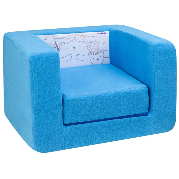 Раскладное бескаркасное (мягкое) детское кресло серии "Дрими", цвет Лазурь