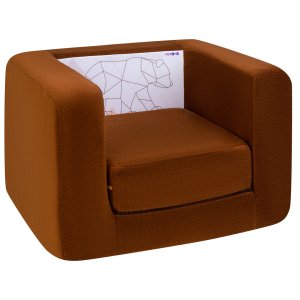 Раскладное бескаркасное (мягкое) детское кресло серии "Дрими", цвет Шоколад, Стиль 2