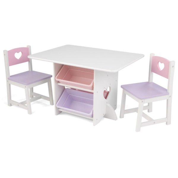Набор детской мебели "Heart"(стол+2 стула+4 ящика)