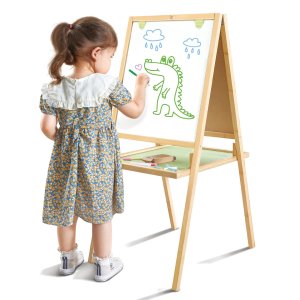 Двухсторонний детский мольберт для рисовани, с мелками