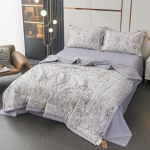 Комплект постельного белья Сатин с Одеялом 100% хлопок на резинке OBR120