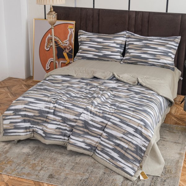 Комплект постельного белья Сатин с Одеялом 100% хлопок на резинке OBR133
