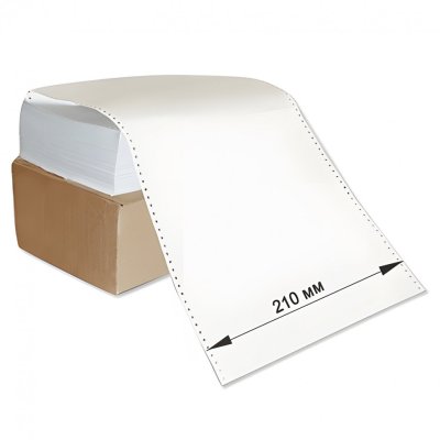 Бумага с неотрывной перфорацией 210х305 мм (12") 1600 л плотн. 65 г/м2 белизна 98% 110067 (1)