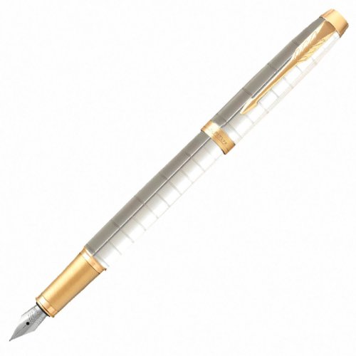Ручка перьевая Parker "IM Premium Pearl GT" жемчужный лак позолоченные детали синяя 143856 (1)