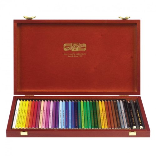 Карандаши цветные KOH-I-NOOR "Polycolor" 36 цв грифель 3,8 мм заточ. дерев. ящик 181139 (1)