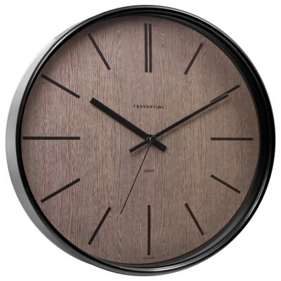 Часы настенные Troykatime (Troyka) круг коричневые черная рамка 30,5х30,5х5 см 455741 (1)
