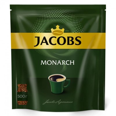 Кофе растворимый JACOBS "Monarch" сублимированный 500 г мягкая упаковка 8052130 620240 (1)