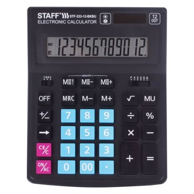 Калькулятор настольный Staff Plus STF-333-BKBU 12 разрядов 250461 (1)