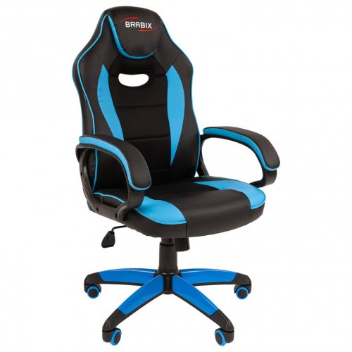 Кресло компьютерное Brabix Blaze GM-162 TW/экокожа черно-голубое 532578 7083506 (1)