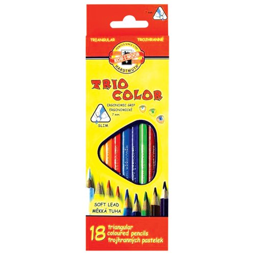 Карандаши цветные трехгранные KOH-I-NOOR Triocolor 3,2 мм 18 цветов 3133018004KSRU/181021 (1)