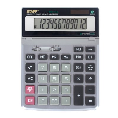 Калькулятор настольный металлический Staff STF-1712 12 разрядов 250121 (1)