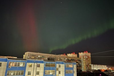 Полярное сияние озарило небо над Якутском 1 декабря