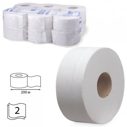 Бумага туалетная 200 м Kimberly-Clark Scott комп. 12 шт. 2-х слойная белая 126127 (1)