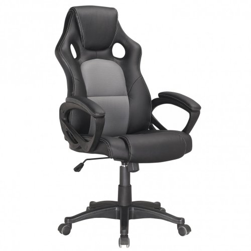 Кресло компьютерное Brabix Rider Plus EX-544 Комфорт экокожа черно-серое 531582 (1)