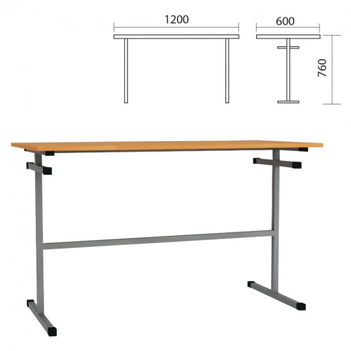 Стол для столовых 1200х600х760 мм рост 6 серый каркас 531372 (1)