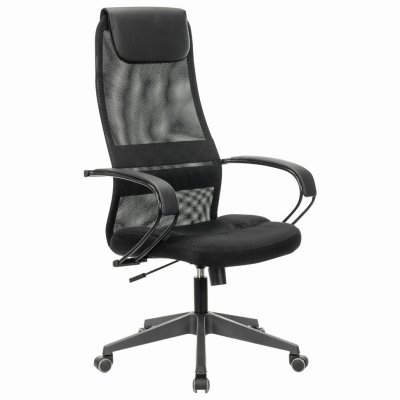 Кресло руководителя Brabix Premium Stalker EX-608 PL сетка/кожзам черное 532090 (1)