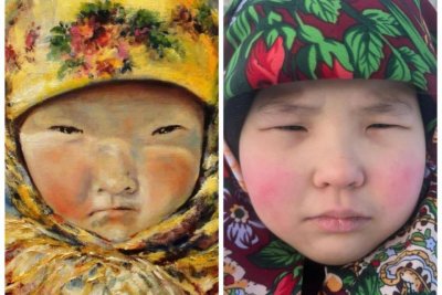 В Амгинском районе воспитанники детсада повторили образы известных картин якутских художников