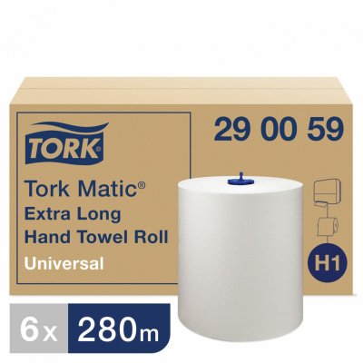 Полотенца бумаж рулонные TORK Сист H1 Matic к-т 6 шт Universal 280 м белые 290059 126734 (1)
