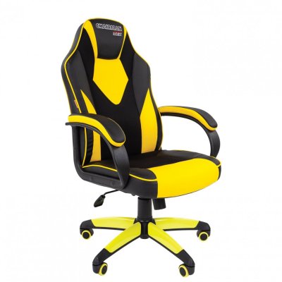 Кресло компьютерное СН GAME 17 ткань TW/экокожа черное/желтое 532035 (1)