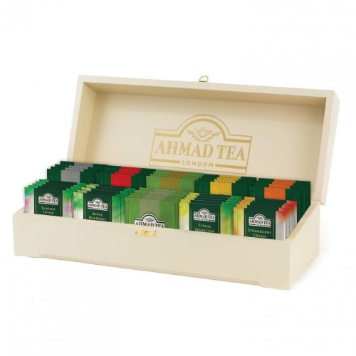 Чай Ahmad ассорти 10 вкусов в деревянной шкатулке набор 100 пакетов Z583-2 622785 (1)