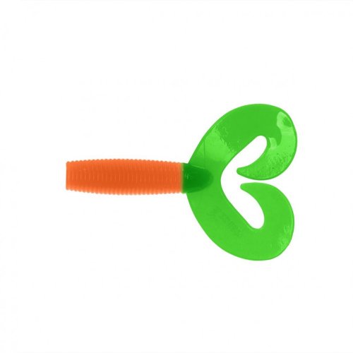 Твистер Helios Credo Double Tail 1,96"/5 см, цвет Orange & Green 10 шт HS-27-025