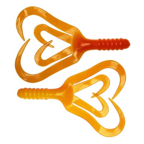 Твистер Helios Credo Four Tail 2,35"/6,0 см, цвет Orange & Yellow 10 шт HS-20-015
