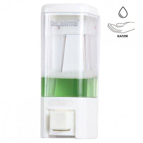 Дозатор для жидкого мыла LAIMA НАЛИВНОЙ 0,48 л белый ABS пластик 605052 (1)