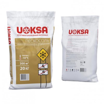 Реагент противогололёдный песко-соляная смесь 20 кг UOKSA Пескосоль мешок 607417 (1)