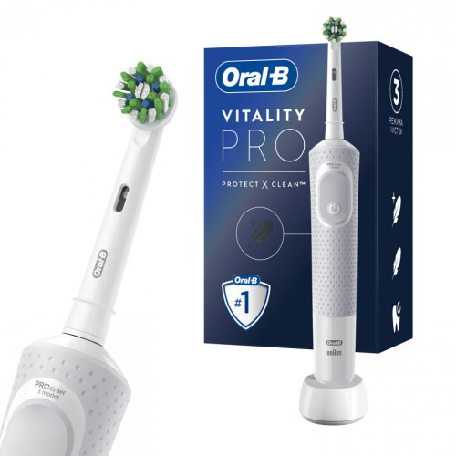 Зубная щетка электрическая ORAL-B Орал-би Vitality Pro БЕЛАЯ 1 насадка 608717 (1)