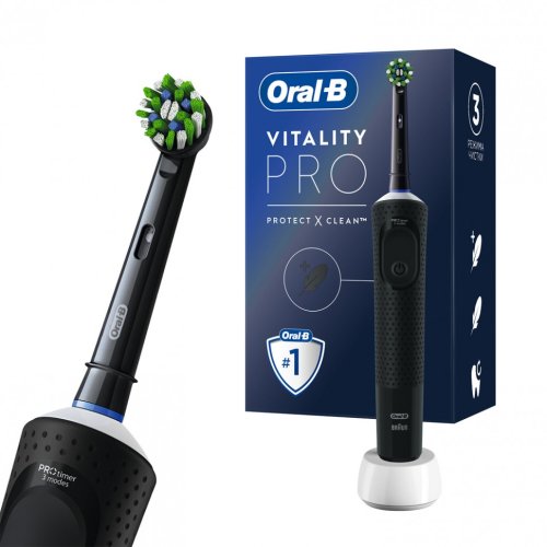 Зубная щетка электрическая ORAL-B Орал-би Vitality Pro ЧЕРНАЯ 1 насадка 608719 (1)
