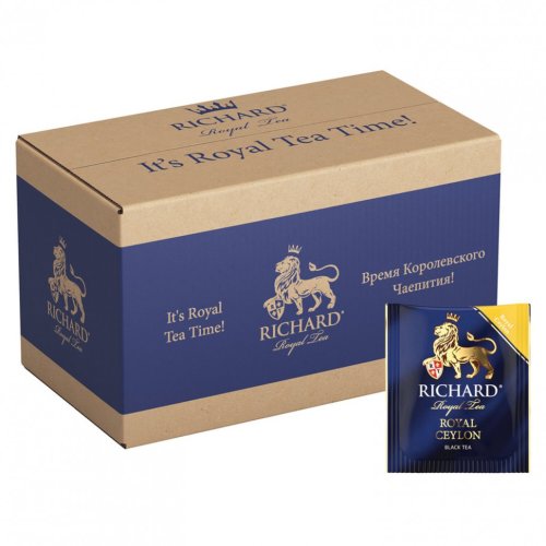 Чай RICHARD Royal Ceylon черный цейлонский 200 пакетиков в конвертах по 2 г 100182 622181 (1)