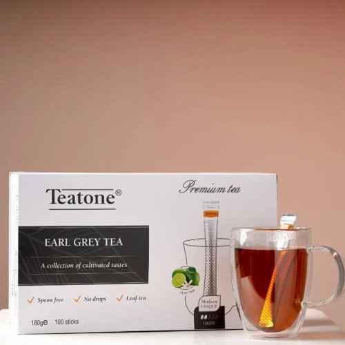 Чай TEATONE черный с ароматом бергамота 100 стиков по 1,8 г 64 622805 (1)