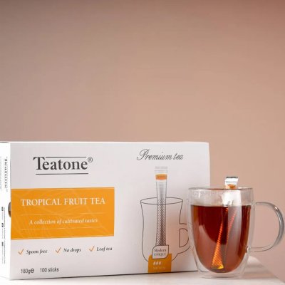 Чай TEATONE черный с ароматом тропических фруктов 100 стиков по 1,8 г 1247 622807 (1)