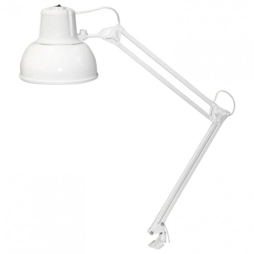 Настольная лампа светильник Бета-К на струбцине цоколь Е27 белый 236999 (1)