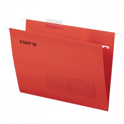 Подвесные папки А4 350х240 мм до 80 л к-т 10 шт красные картон STAFF 270931 (1)
