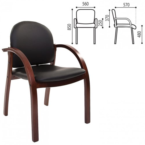 Кресло для приемных и переговорных CH-659 экокожа черное матовое 6066646 531313 (1)