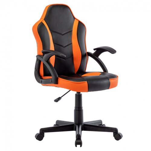Кресло компьютерное Brabix "Shark GM-203" экокожа черное/оранжевое 532513 532513 (1)