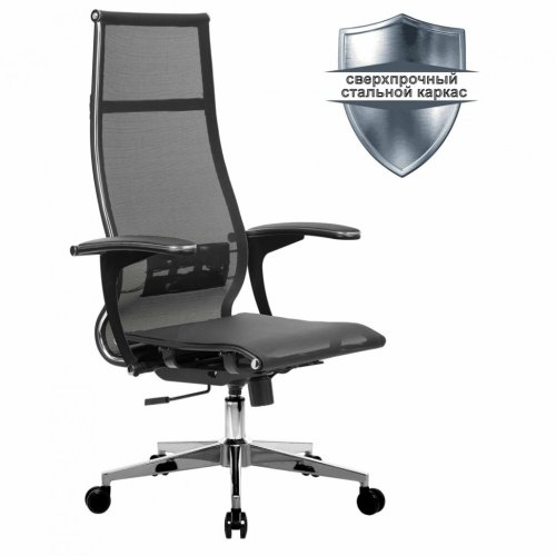 Кресло офисное Метта К-7-Т хром сиденье и спинка регулируемые черное 532467 (1)
