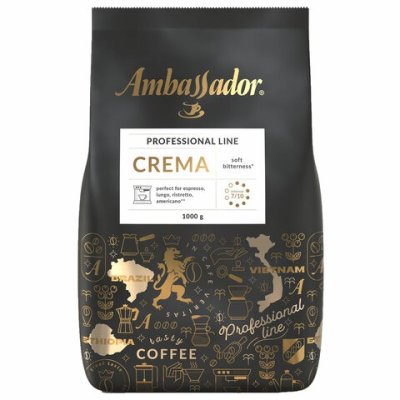 Кофе в зернах AMBASSADOR Crema 1 кг, 622228 (1)