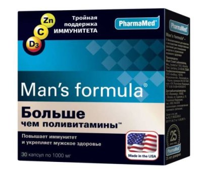 Больше, чем витамины для мужчин Man's Formula, 60 капсул, PharmaMed / Витаминные комплексы | Товары для дома | V4.Ru: Маркетплейс