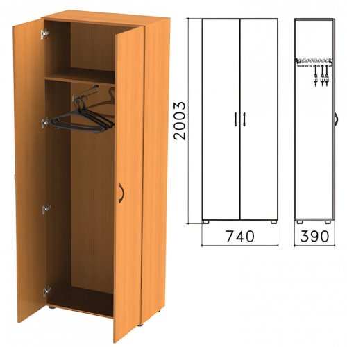 Шкаф для одежды Фея 740х390х2000 мм цвет орех милан ШФ17.5 640014 (1)